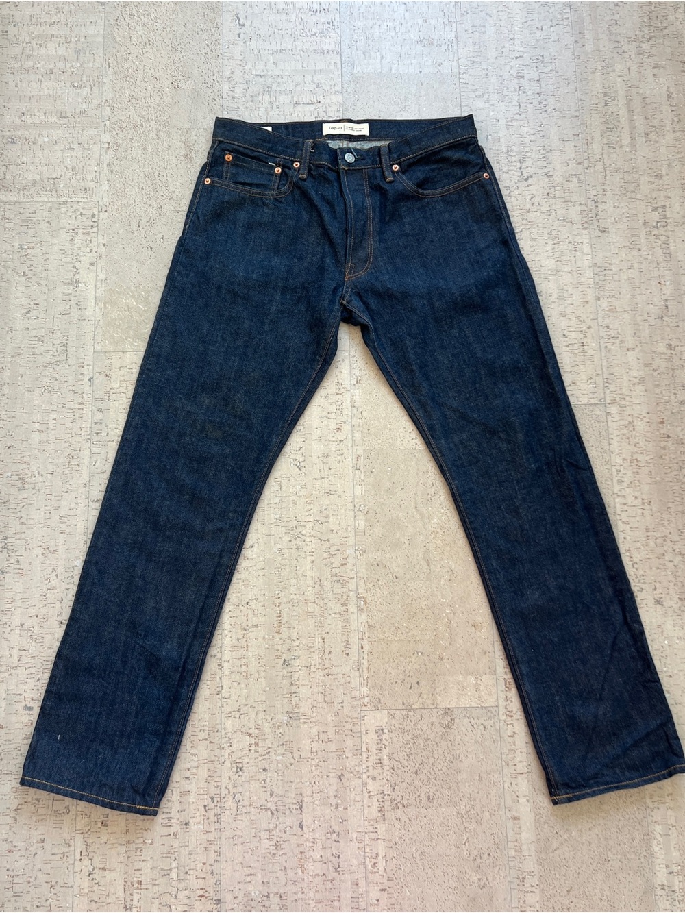 Gap 1969 Kaihara Japanese Selvedge Denim Jeans Straight 32x30 Dark Wash - Picture 14 of 14